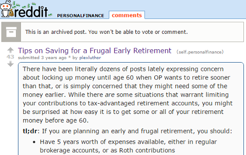 reddit retirement frugal